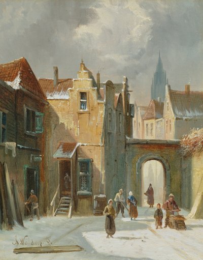 Winterstraßenszene von Anthonie Waldorp